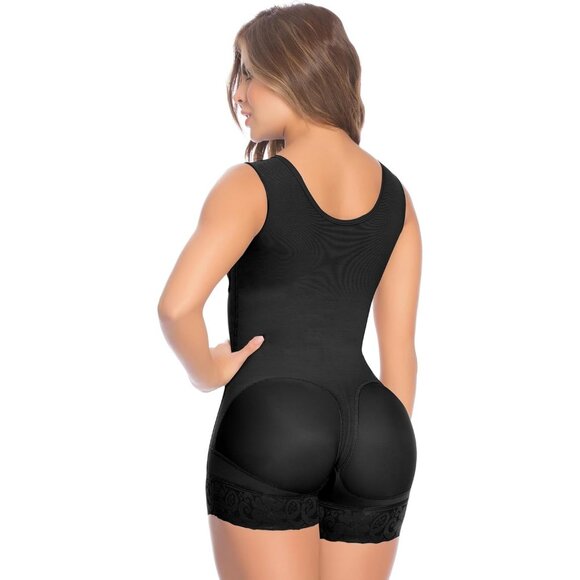 Women's Body Shaper Bodysuit High Shapewear Tummy Control Garment Black - Picture 3 of 9
